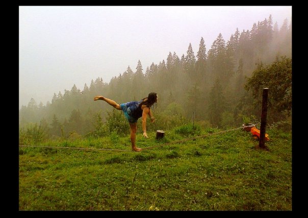 Slackline in the rain