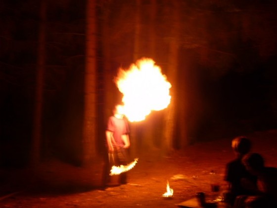 Feuershow auf der Klassenfahrt