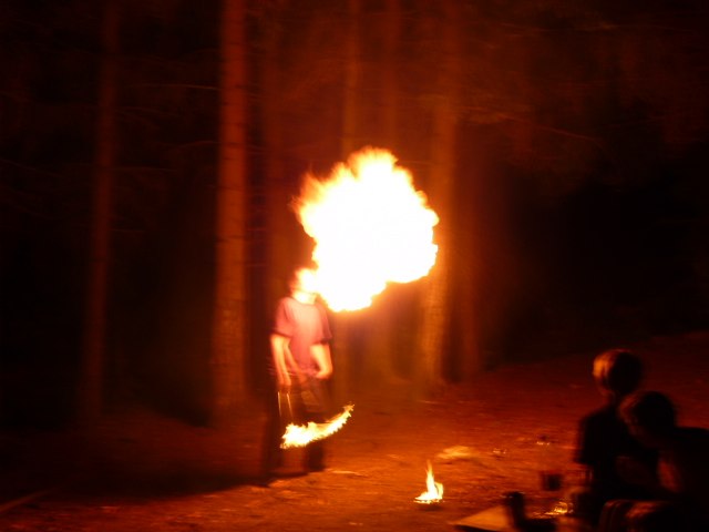 Feuershow auf der Klassenfahrt