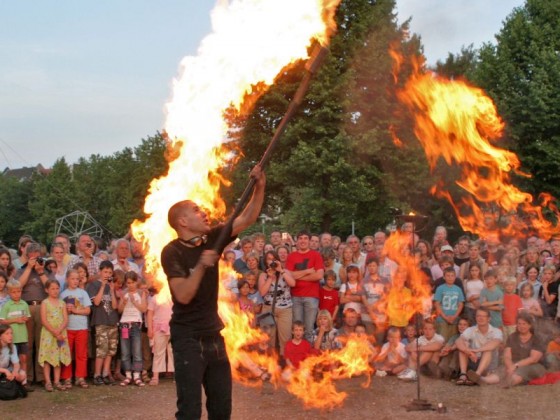 Feuermann macht Volksauflauf