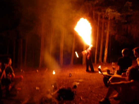 Feuershow auf der Klassenfahrt