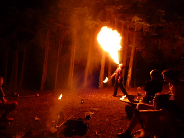 Feuershow auf der Klassenfahrt