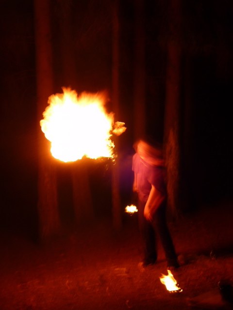 Feuershow auf der Klassenfahrt